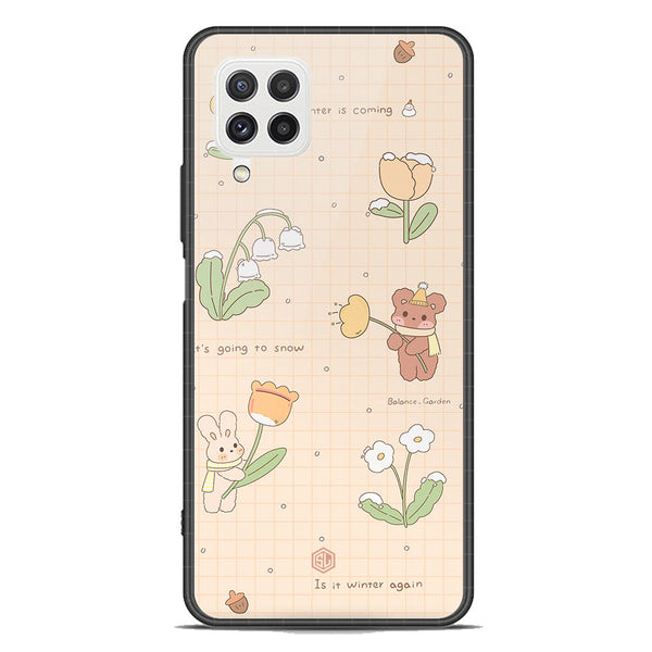 Cute Korean Design Series Soft Phone Case - Premium Glass Case - Design 4 - Samsung Galaxy M22