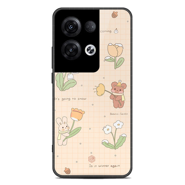 Cute Korean Design Series Soft Phone Case - Premium Glass Case - Design 4 - Oppo Reno 8 Pro Plus