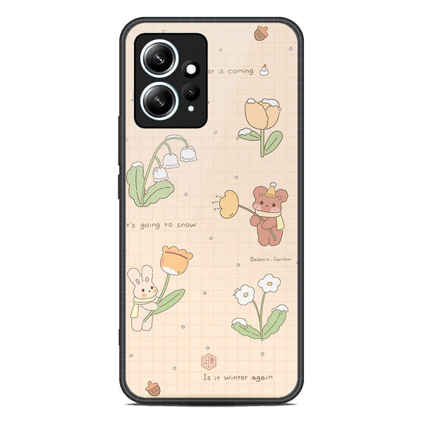 Cute Korean Design Series Soft Phone Case - Premium Glass Case - Design 4 - Xiaomi Redmi Note 12 4G