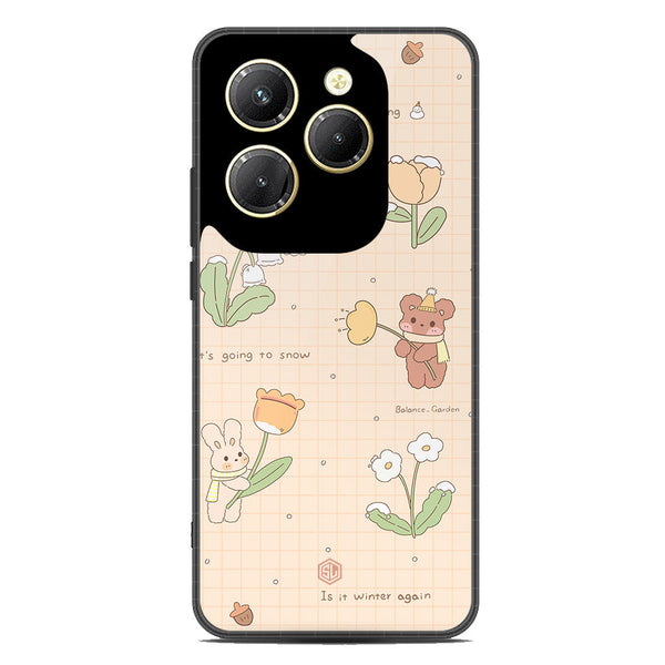 Cute Korean Design Series Soft Phone Case - Premium Glass Case - Design 4 - Infinix Hot 40 Pro