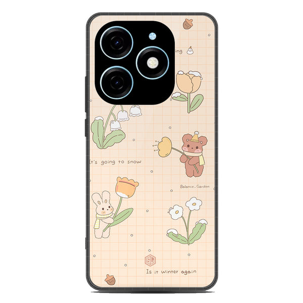 Cute Korean Design Series Soft Phone Case - Premium Glass Case - Design 4 - Tecno Spark 20