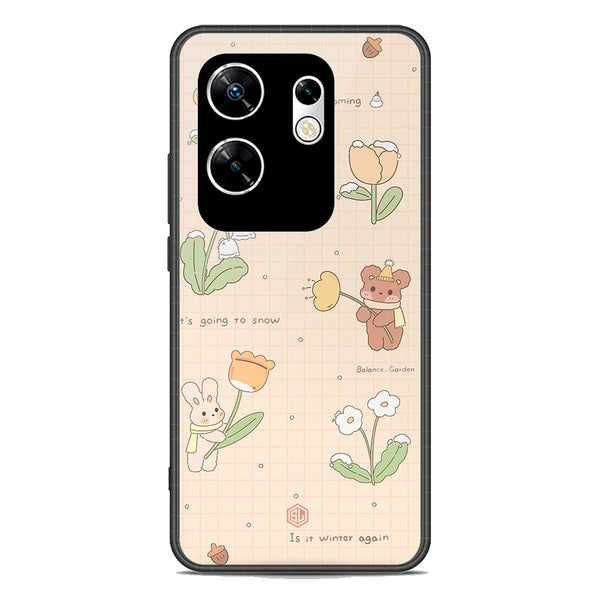 Cute Korean Design Series Soft Phone Case - Premium Glass Case - Design 4 - Infinix Zero 30 4G