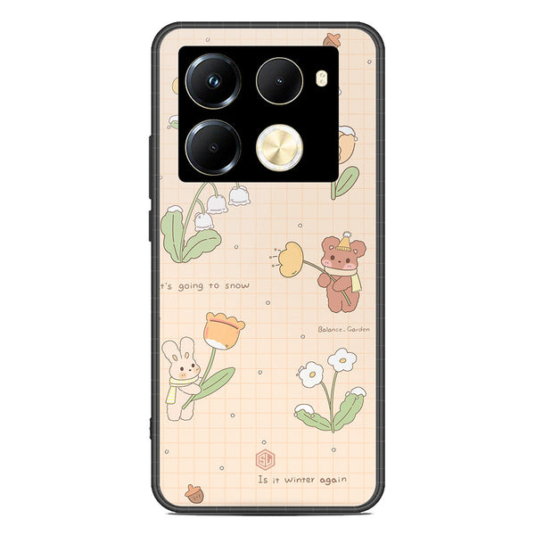 Cute Korean Design Series Soft Phone Case - Premium Glass Case - Design 4 - Infinix Note 40 Pro