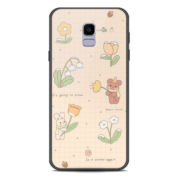 Cute Korean Design Series Soft Phone Case - Premium Glass Case - Design 4 - Samsung Galaxy J6 2018