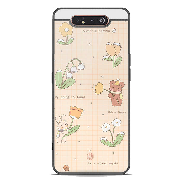 Cute Korean Design Series Soft Phone Case - Premium Glass Case - Design 4 - Samsung Galaxy A80