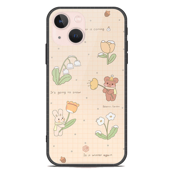 Cute Korean Design Series Soft Phone Case - Premium Glass Case - Design 4 - iPhone 14 Plus