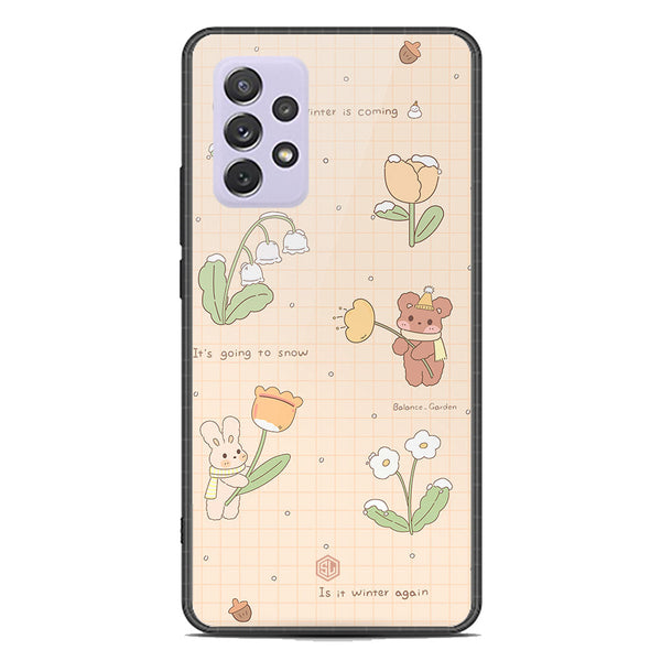 Cute Korean Design Series Soft Phone Case - Premium Glass Case - Design 4 - Samsung Galaxy A72
