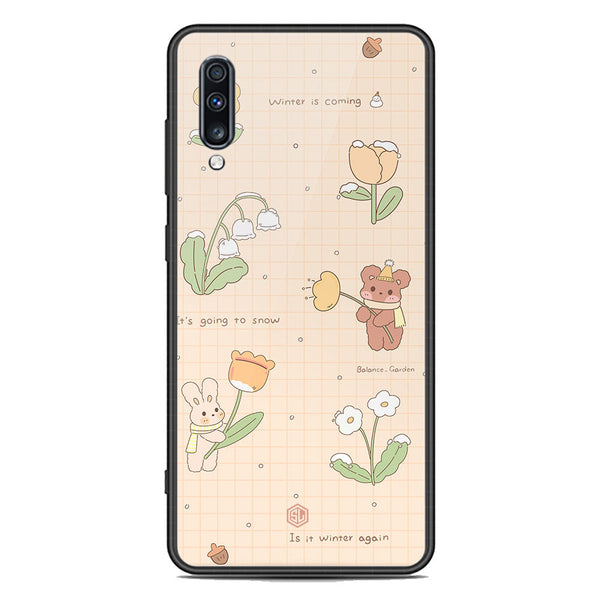 Cute Korean Design Series Soft Phone Case - Premium Glass Case - Design 4 - Samsung Galaxy A70