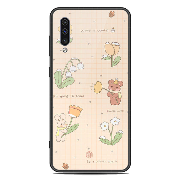 Cute Korean Design Series Soft Phone Case - Premium Glass Case - Design 4 - Samsung Galaxy A50s