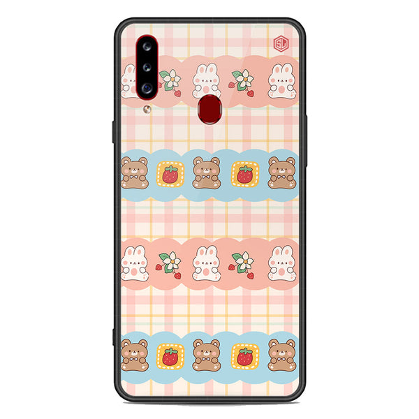 Cute Korean Design Series Soft Phone Case - Premium Glass Case - Design 5 - Samsung Galaxy A20s
