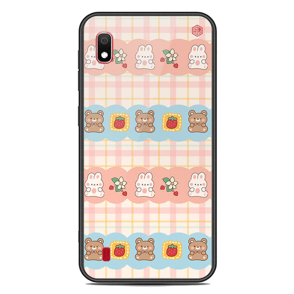 Cute Korean Design Series Soft Phone Case - Premium Glass Case - Design 5 - Samsung Galaxy A10