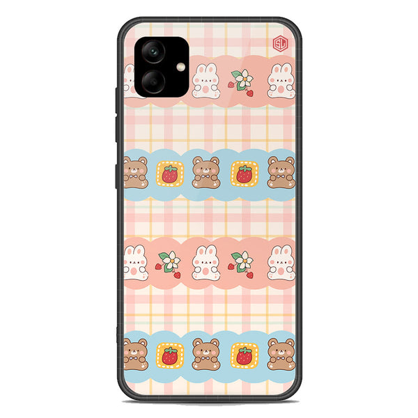 Cute Korean Design Series Soft Phone Case - Premium Glass Case - Design 5 - Samsung Galaxy A04e
