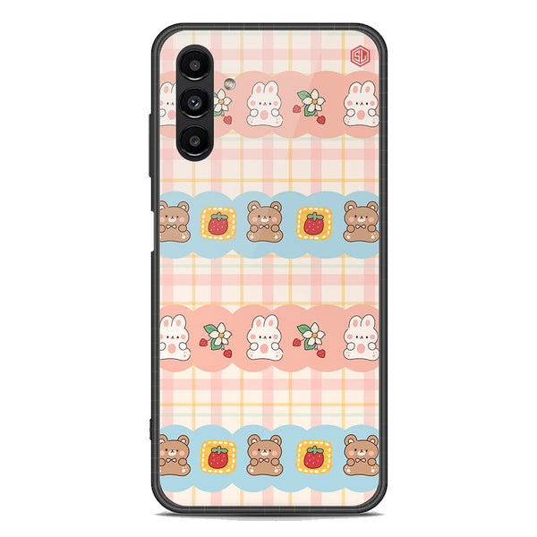 Cute Korean Design Series Soft Phone Case - Premium Glass Case - Design 5 - Samsung Galaxy A04s