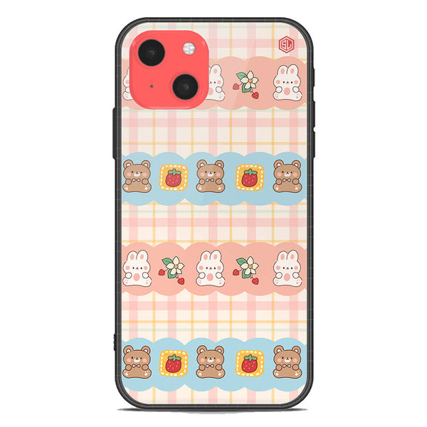 Cute Korean Design Series Soft Phone Case - Premium Glass Case - Design 5 - iPhone 13 Mini