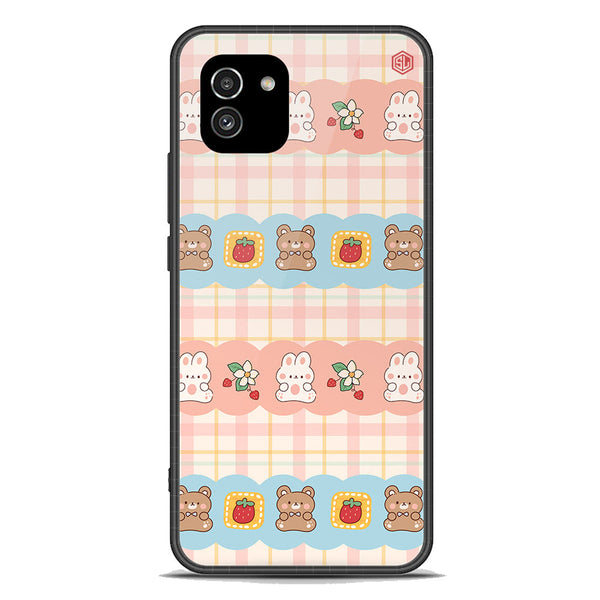 Cute Korean Design Series Soft Phone Case - Premium Glass Case - Design 5 - Samsung Galaxy A03
