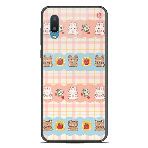 Cute Korean Design Series Soft Phone Case - Premium Glass Case - Design 5 - Samsung Galaxy A02