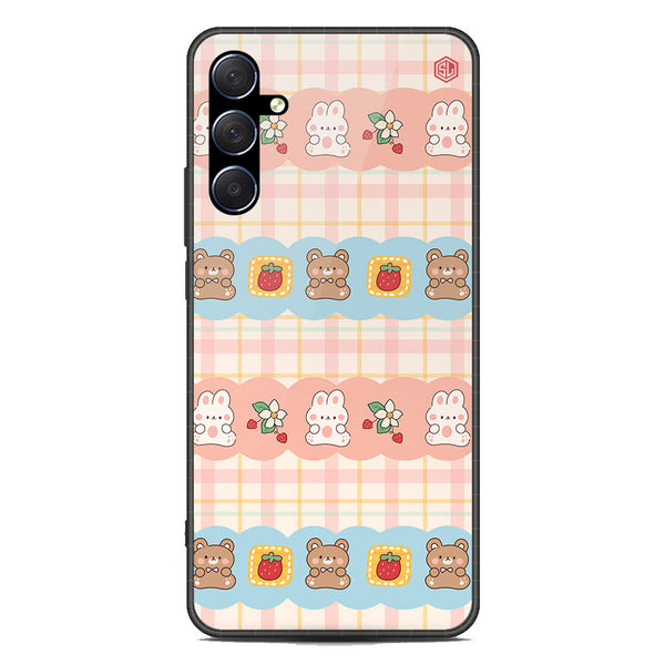 Cute Korean Design Series Soft Phone Case - Premium Glass Case - Design 5 - Samsung Galaxy M54