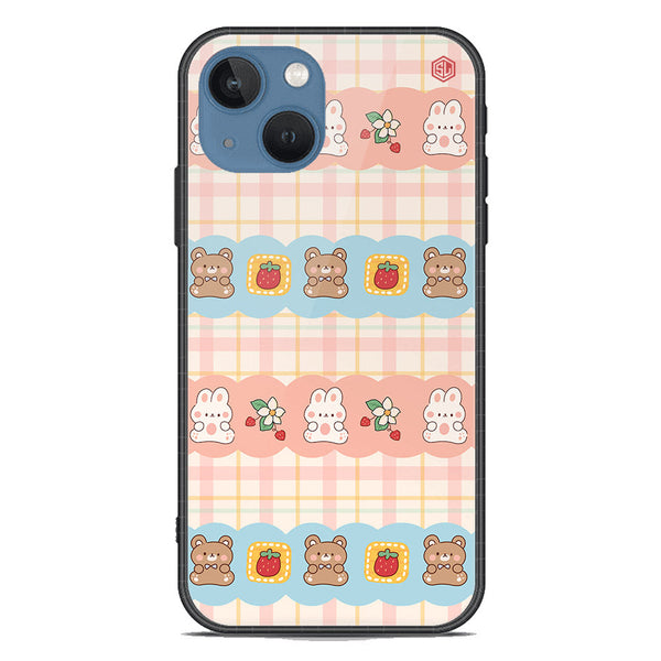 Cute Korean Design Series Soft Phone Case - Premium Glass Case - Design 5 - iPhone 13