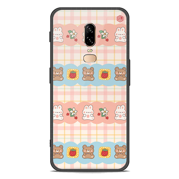 Cute Korean Design Series Soft Phone Case - Premium Glass Case - Design 5 - OnePlus 6