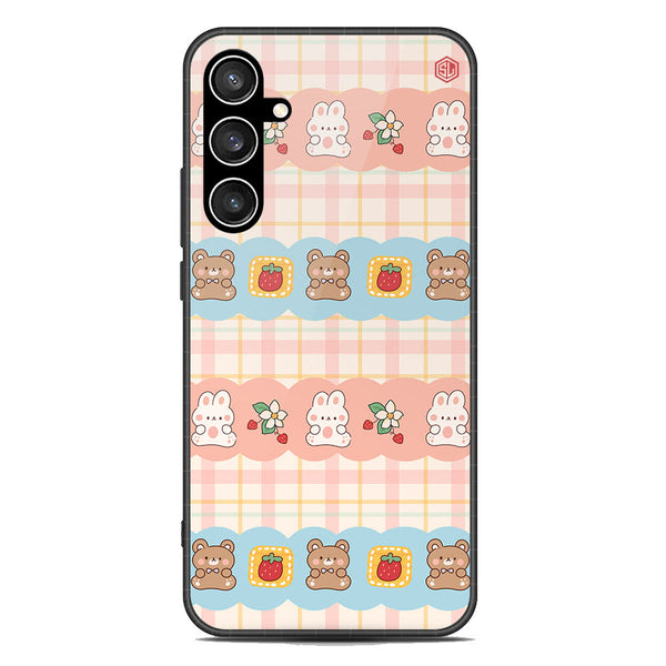 Cute Korean Design Series Soft Phone Case - Premium Glass Case - Design 5 - Samsung Galaxy S23 FE