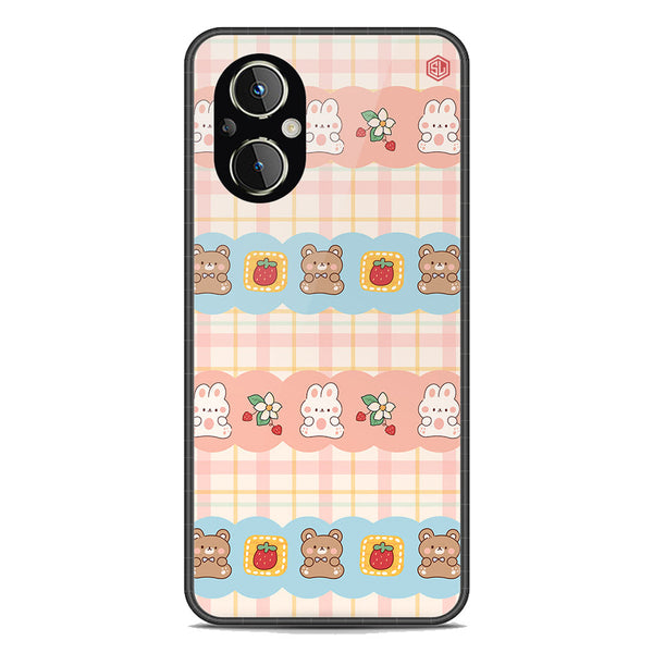 Cute Korean Design Series Soft Phone Case - Premium Glass Case - Design 5 - Oppo Reno8 Lite