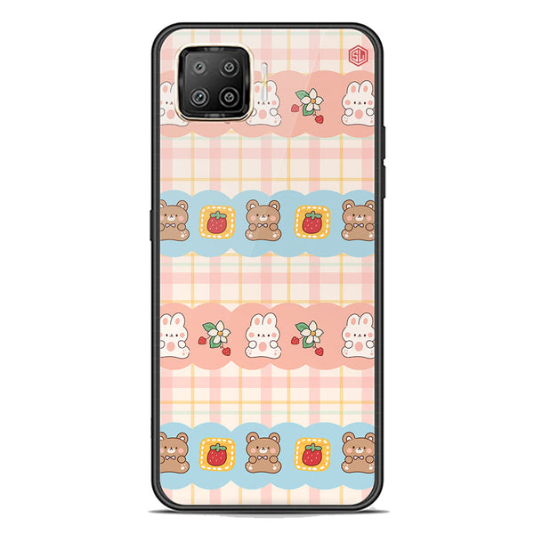 Cute Korean Design Series Soft Phone Case - Premium Glass Case - Design 5 - Oppo Reno 4 Lite