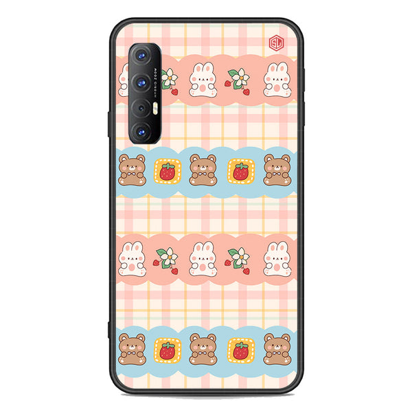 Cute Korean Design Series Soft Phone Case - Premium Glass Case - Design 5 - Oppo Reno 3 Pro