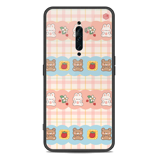 Cute Korean Design Series Soft Phone Case - Premium Glass Case - Design 5 - Oppo Reno 2Z