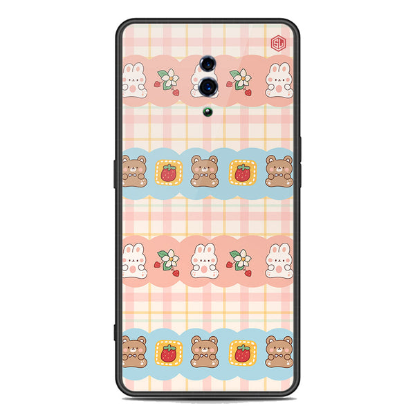 Cute Korean Design Series Soft Phone Case - Premium Glass Case - Design 5 - Oppo Reno