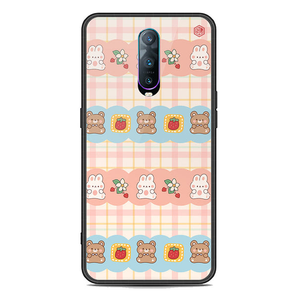 Cute Korean Design Series Soft Phone Case - Premium Glass Case - Design 5 - Oppo R17 Pro