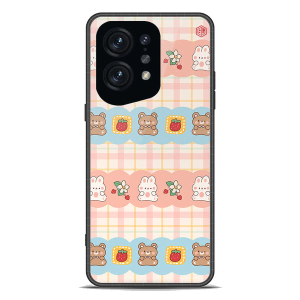 Cute Korean Design Series Soft Phone Case - Premium Glass Case - Design 5 - Oppo Find X5