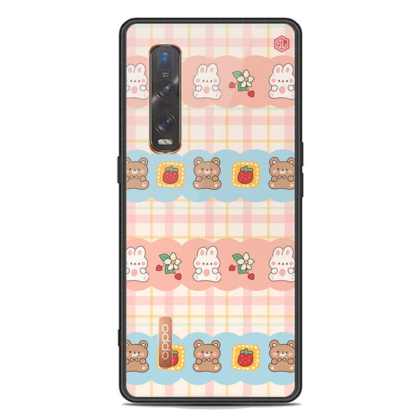 Cute Korean Design  Series Soft Phone Case - Premium Glass Case - Design 5 - Oppo Find X2 Pro