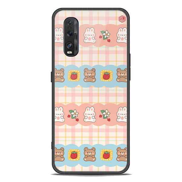 Cute Korean Design Series Soft Phone Case - Premium Glass Case - Design 5 - Oppo Find X2