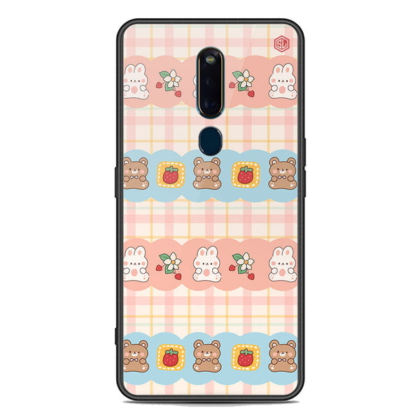 Cute Korean Design Series Soft Phone Case - Premium Glass Case - Design 5 - Oppo F11 Pro