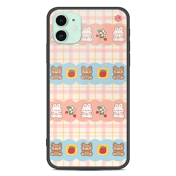 Cute Korean Design Series Soft Phone Case - Premium Glass Case - Design 5 - iPhone 11