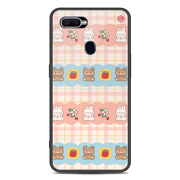 Cute Korean Design Series Soft Phone Case - Premium Glass Case - Design 5 - Oppo F9