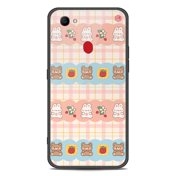 Cute Korean Design Series Soft Phone Case - Premium Glass Case - Design 5 - Oppo F7
