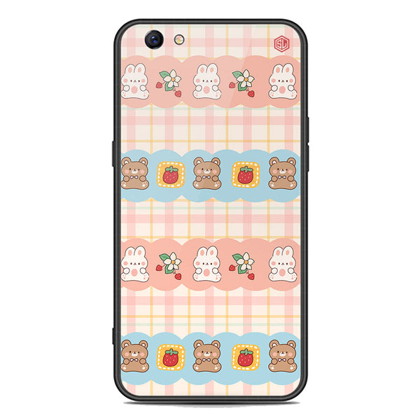 Cute Korean Design Series Soft Phone Case - Premium Glass Case - Design 5 - Oppo F3 Plus