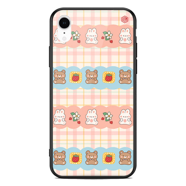 Cute Korean Design Series Soft Phone Case - Premium Glass Case - Design 5 - iPhone XR