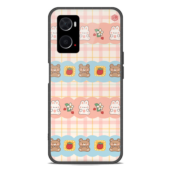 Cute Korean Design Series Soft Phone Case - Premium Glass Case - Design 5 - Oppo A76