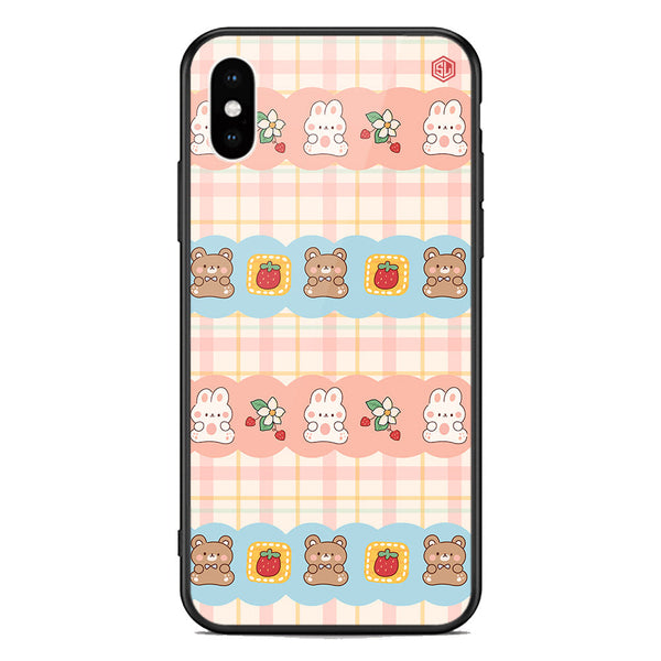 Cute Korean Design Series Soft Phone Case - Premium Glass Case - Design 5 - iPhone XS Max