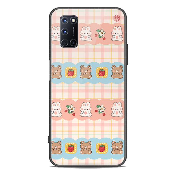 Cute Korean Design Series Soft Phone Case - Premium Glass Case - Design 5 - Oppo A72