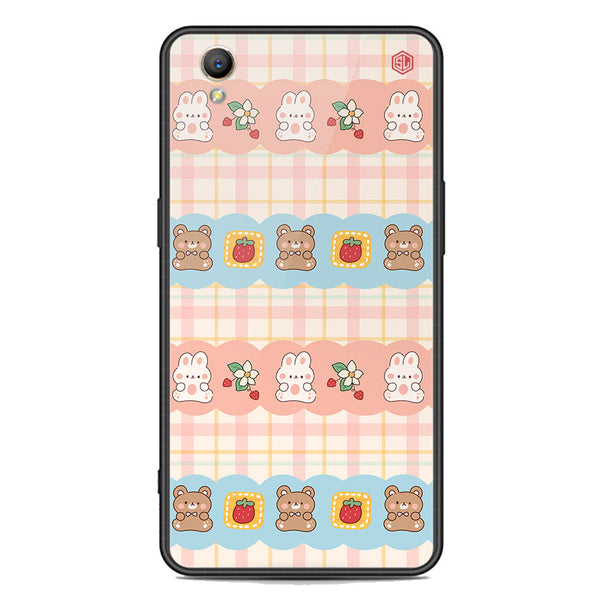 Cute Korean Design Series Soft Phone Case - Premium Glass Case - Design 5 - Oppo A37