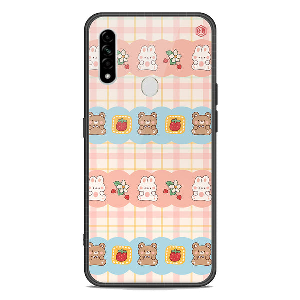 Cute Korean Design Series Soft Phone Case - Premium Glass Case - Design 5 - Oppo A31