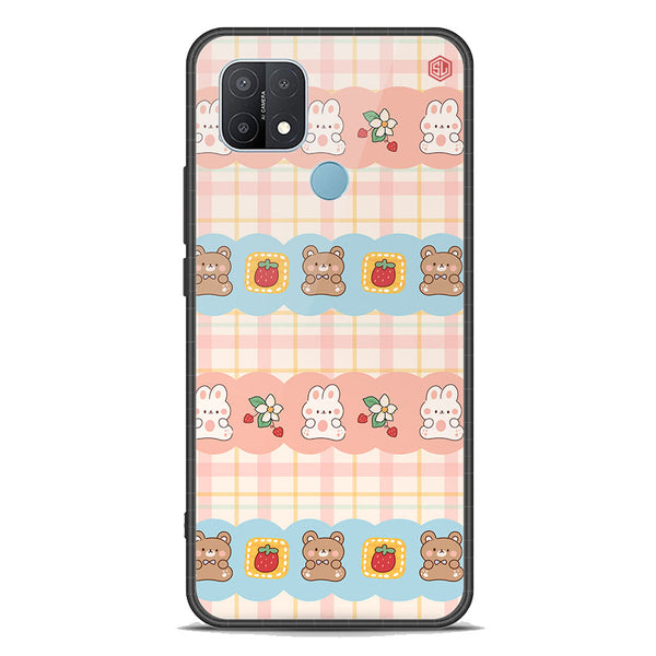 Cute Korean Design Series Soft Phone Case - Premium Glass Case - Design 5 - Oppo A15s