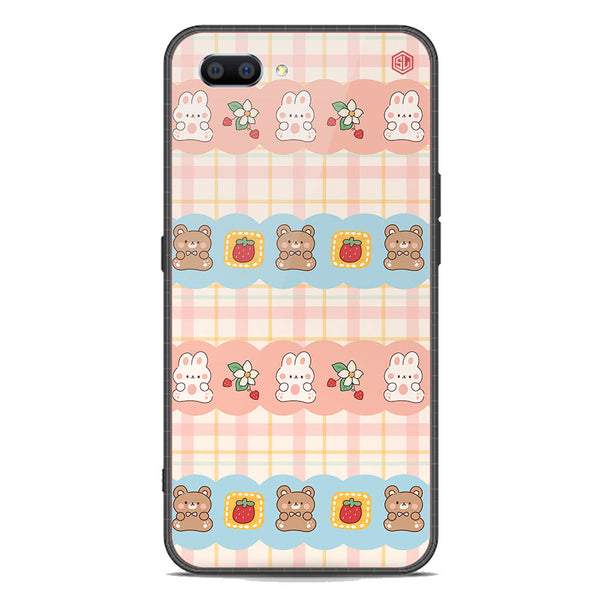 Cute Korean Design Series Soft Phone Case - Premium Glass Case - Design 5 - Oppo A12e