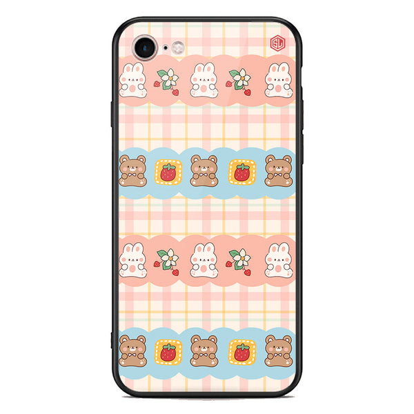 Cute Korean Design Series Soft Phone Case - Premium Glass Case - Design 5 - iPhone SE 2020