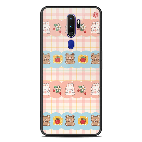 Cute Korean Design Series Soft Phone Case - Premium Glass Case - Design 5 - Oppo A5 2020