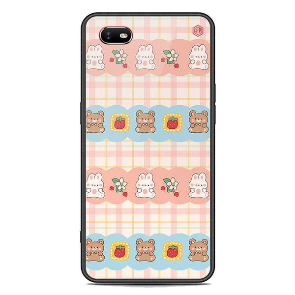Cute Korean Design Series Soft Phone Case - Premium Glass Case - Design 5 - Oppo A1k