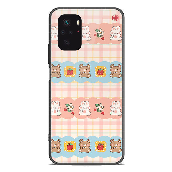 Cute Korean Design Series Soft Phone Case - Premium Glass Case - Design 5 - Xiaomi Redmi Note 10S